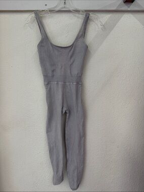 Free People Sleeveless Gray Scoop-Neck Jumpsuit